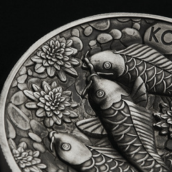 Koi Fish 2000 grams Silber 2023 High Relief Antiqued Coin