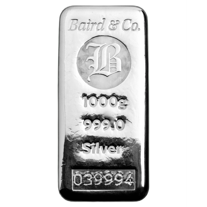 Lingote 1000 g Plata Sin Clasificar