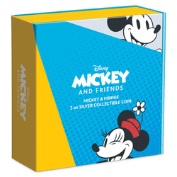 Niue: Disney Mickey & Friends -Mickey & Minnie coloreado 3 oz Plata 2023 Proof