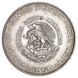 MEKSYK 5 PESOS 1955-1957
