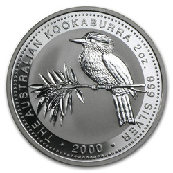 Kookaburra 2 uncje Srebra 2000