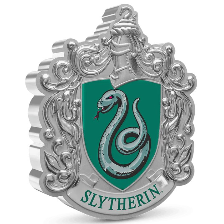Niue: Harry Potter - Slytherin Crest kolorowany 1 uncja Srebra 2021 Proof