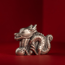 Mongolie : Grand dragon 1 once d'argent 2024 Pièce ultra haute relief antique