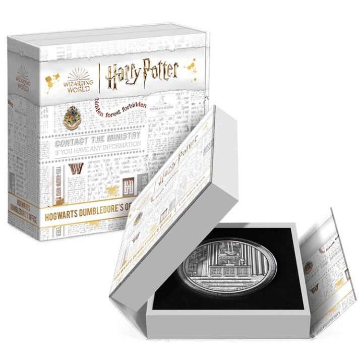 Niue: Harry Potter – Dumbledorova kancelář v Bradavicích 1 unce stříbra 2022 Antique Finish