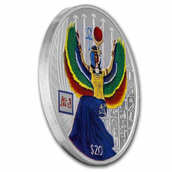 Sierra Leone: Egyiptomi istenek – Ízisz színes 2 uncia ezüst 2023 Proof