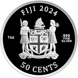 Fiji: Mona Lisa x Van Gogh 1 oz Silber 2024 Prooflike Coin 