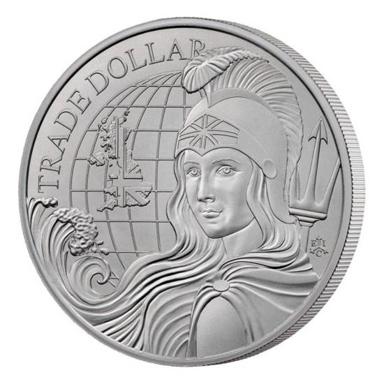 Santa Elena Moderno Dólar de Comercio Británico 1 oz Plata 2022