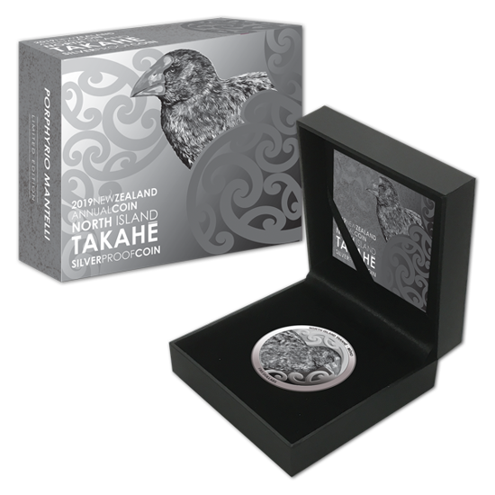 Takahe Północny 1 uncja Srebra 2019 Proof