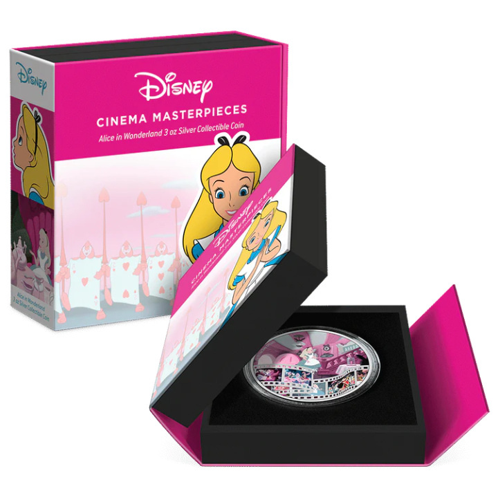 Niue: Obras Maestras del Cine Disney - Alicia en el País de las Maravillas coloreada 3 oz Plata 2023 Proof