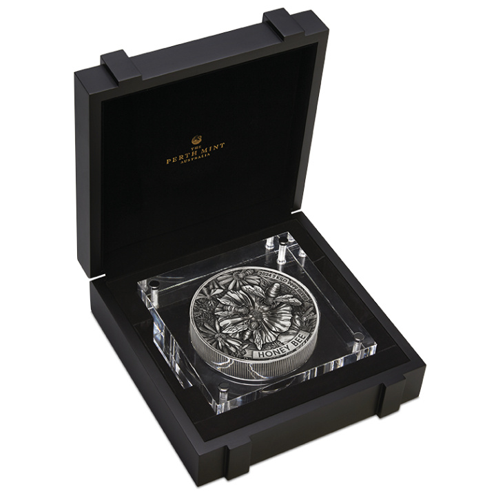 Honey Bee 2000 grams Silver 2024 High Relief Antiqued Coin
