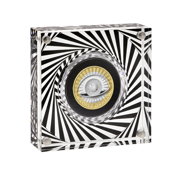 George Orwell £2 placcato oro Argento 2025 Proof