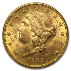 Liberty -SDouble Eagle20 Dollar 1903 Condition 2