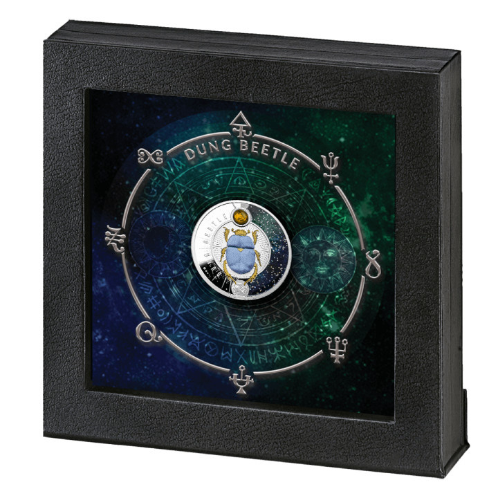 Niue: Żuk gnojowy kolorowany $1 Srebro 2022 Proof