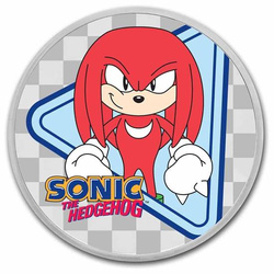 Niue: Sonic The Hedgehog - Knuckles kolorowany 1 uncja Srebra 2022 Slab