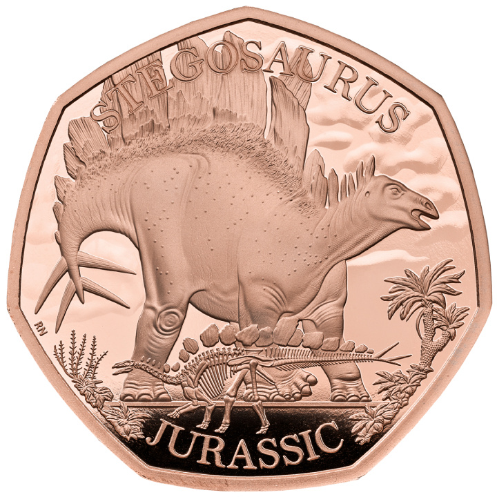 Dinosaurs: Iconic Specimens - Stegosaurus 50p Gold 2024 Proof