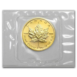 Monedă din aur Frunza de Arțar canadiană 1/10 uncie de aur 2006