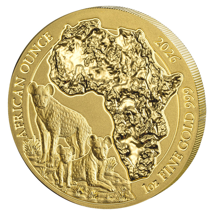 Ruanda: Afrikanische Unze - Gefleckte Hyäne 1 Unze Gold 2026
