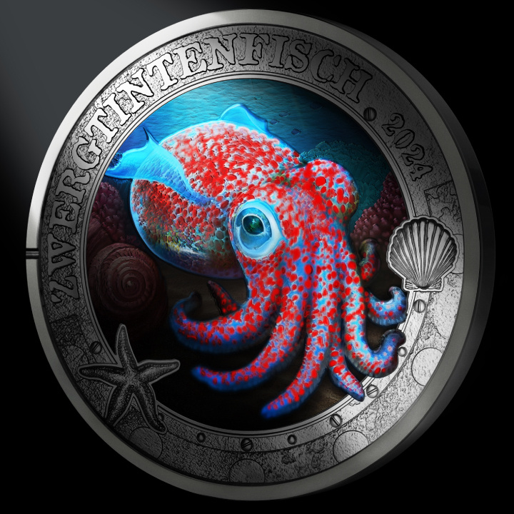 Hawaii bobtail tintahal színes 3 eurós réz 2024