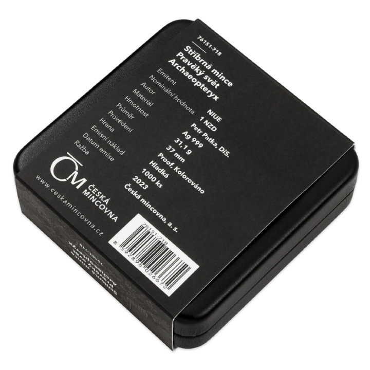 Niue: Prehistoric World - Archaeopteryx colorato $1 Argento 2023 Proof