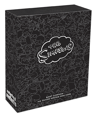 Tuvalu: Bart Simpson kolorowany 1 uncja Srebra 2022 Minted Minis Coin