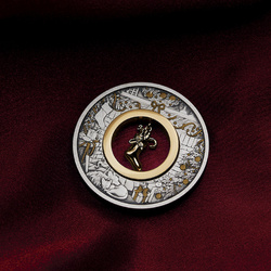 Tuvalu: The Night Before Christmas kolorowany, pozłacany 2 uncje Srebra 2023 Antiqued Coin