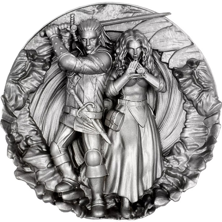 Cameroon: The Witcher Book Series - The Last Wish 5 uncji Srebra 2023 High Relief Antiqued Coin