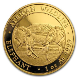 African Wildlife: Somalia Elephant 1 oz Gold 2020
