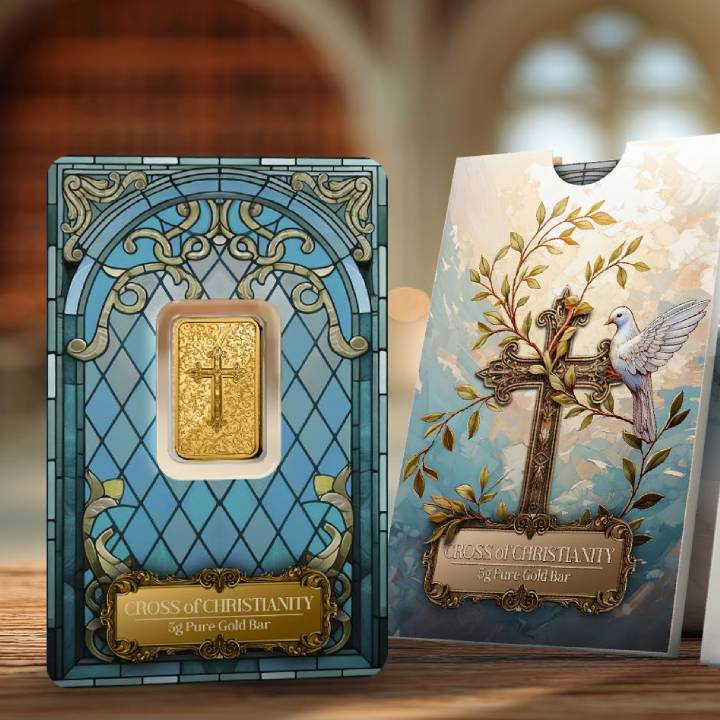 Lingote de oro Pamp Christian Cross 5 gramos