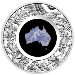 Great Southern Land 1 unce stříbra 2022 Proof (mince s modrým lepidolitem)