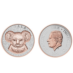 Niue: Native Impressions - Koala pozłacana 1 uncja Srebra 2025 Prooflike Super Incused 