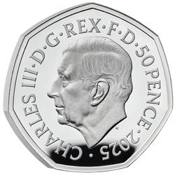 A 80-a aniversare a Zilei Victoriei în Europa 50 pence Argint 2025 Proof