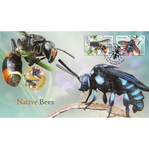 Tuvalu : Abeilles indigènes colorées en bronze aluminium 2019