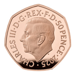 Lote de 5 monedas de oro del Reino Unido 2025 Proof Commemorative Coin