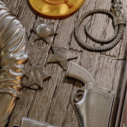 Ezüst érme Samoa: Warriors Through Time - The Cowboy aranyozott 2 uncia ezüst 2025 Antiqued