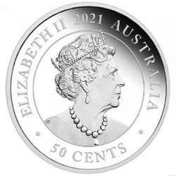 Dreaming Down Under: Dingo coloured  ½ oz Silber 2021 Proof