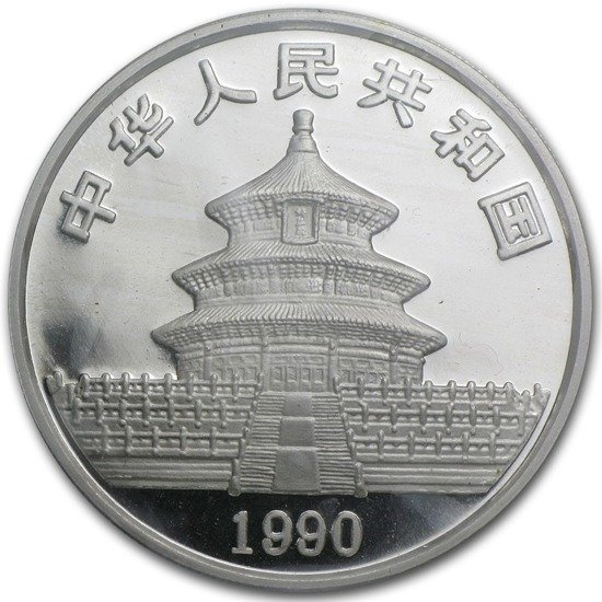 China Panda 1 oz Silber 1990