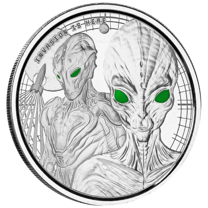 Ghána: Alien színes 1 uncia ezüst 2023 Proof