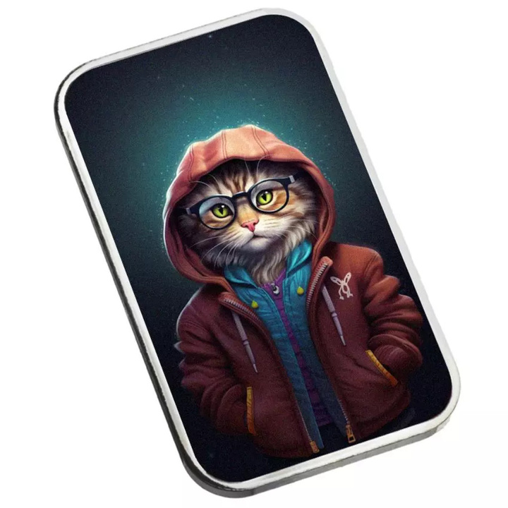 Sztabka The Holy Land Mint - Human Cats - Olivia kolorowana 1 uncja Srebra 2025