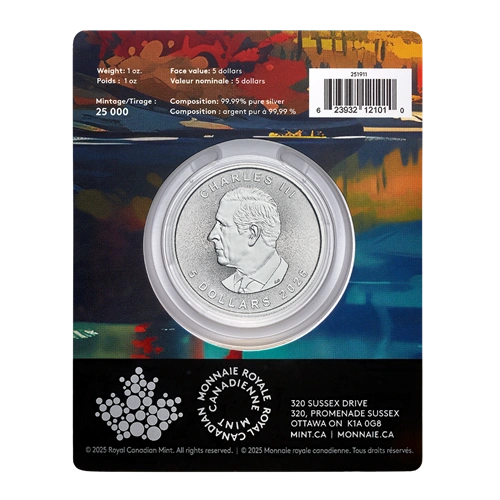 Kanadisches Maple Leaf Treasured 1 Unze Silber 2026 Wolf Privy Mark