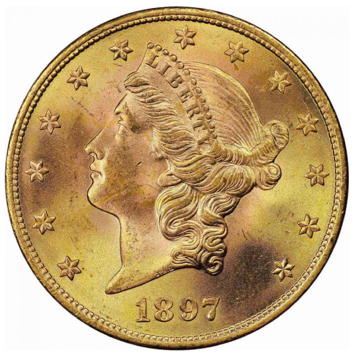 Liberty Head $20 Złoto 1897