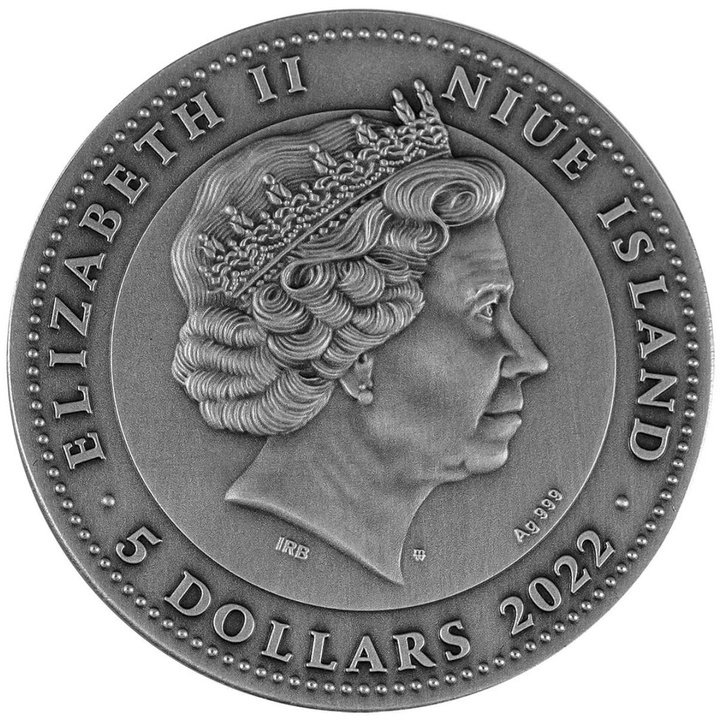 Niue Înecat colorat 2 oz argint 2022 High Relief Antiqued Coin