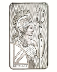 100 onces de lingot d'argent Britannia