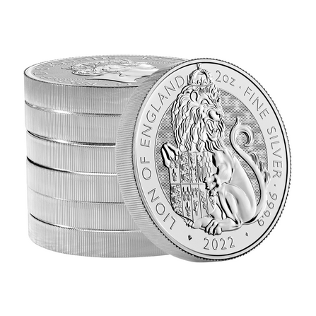 The Royal Tudor Beasts: Lion of England 2 oz Silver 2022