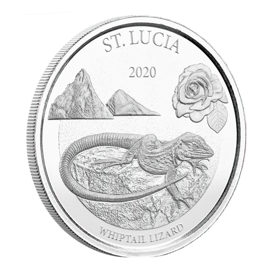 St. Lucia "Whiptail Lizard" 1 uncja Srebra 2020