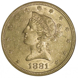 Liberty Head 10 dollár arany 1881