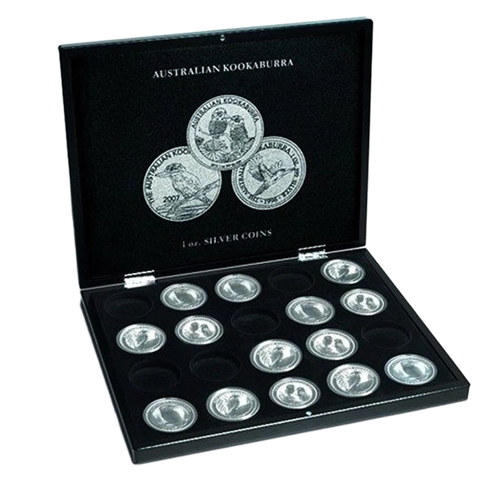 Leuchtturm Presentation cases for 20 Australian Kookaburra 1 oz Silber coins in capsules 