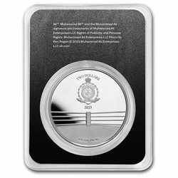 Niue: Muhammad Ali coloreado 1 oz Plata 2023 Slab