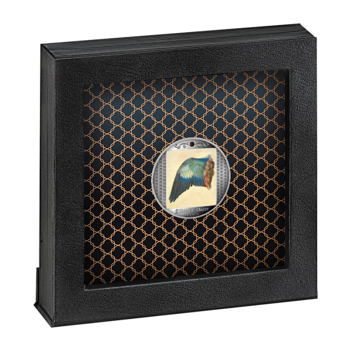 Cameroon: Albrecht Dürer - Wing of a European Roller coloured Silver 2021 Proof Coin
