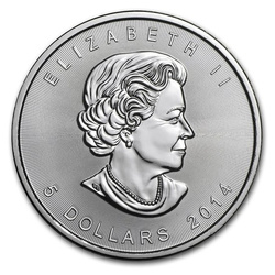 Kanadyjski Liść Klonowy 1 uncja Srebra 2014