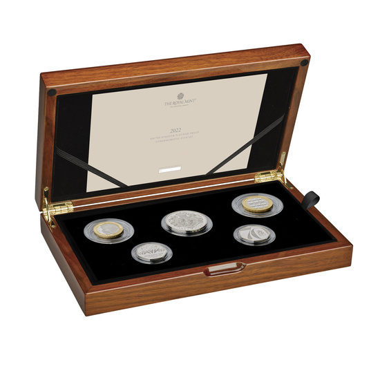 Zestaw 5 platynowych monet Wielka Brytania 2022 Proof Commemorative Coin